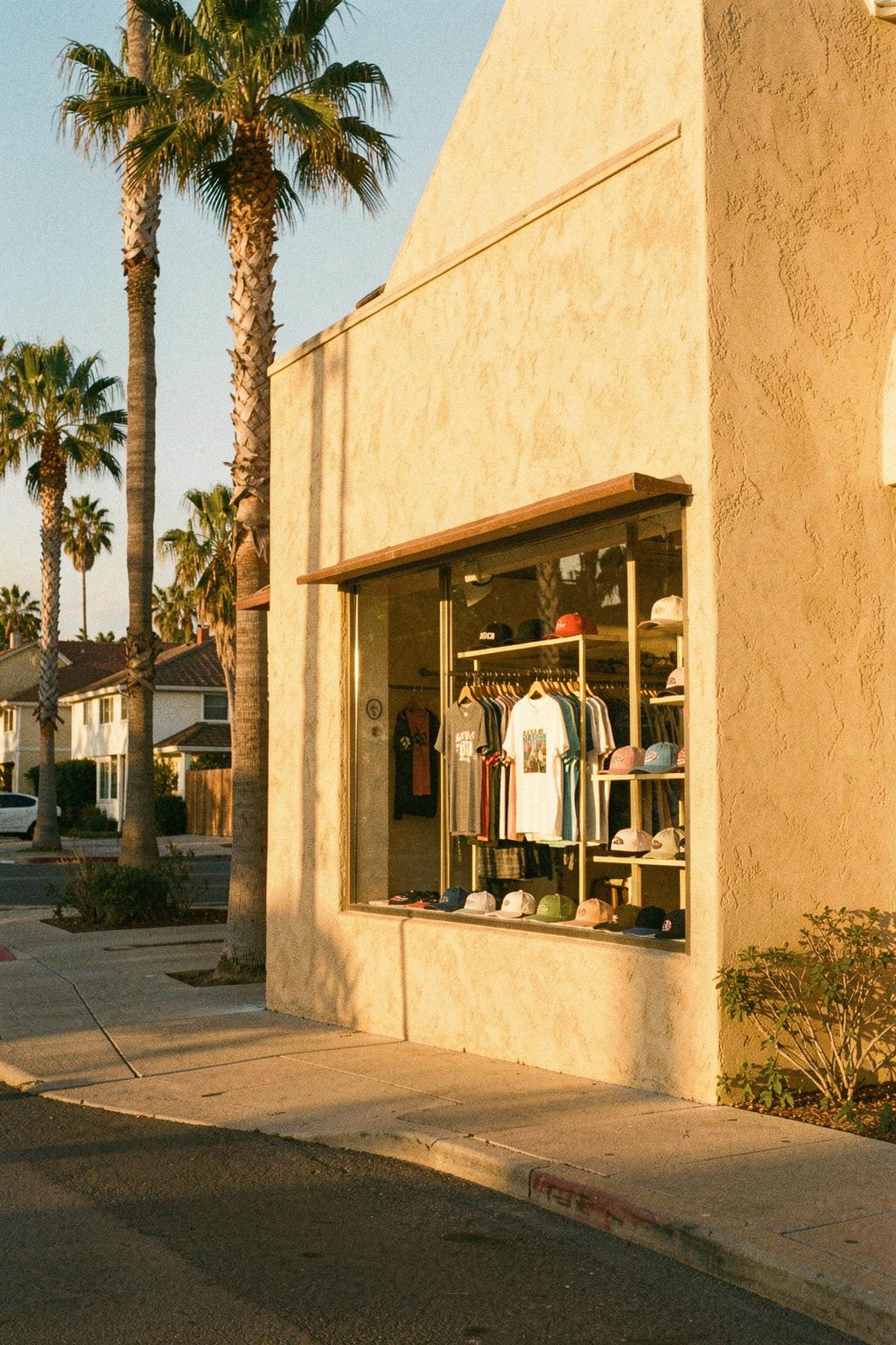 The DLH Store storefront at golden hour in San Diego